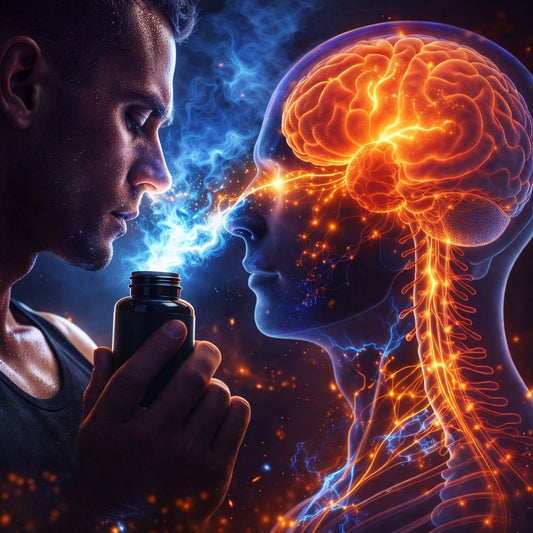 Diagram showing how smell salts affect the nervous system and trigger alertness